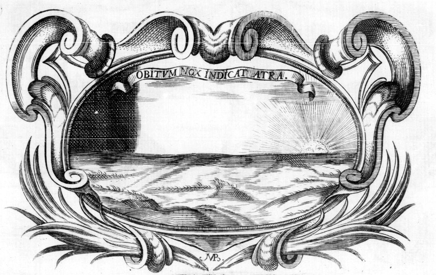 Obitum nox indicat atra. Jeroglífico. Exequias Felipe V. Cádiz