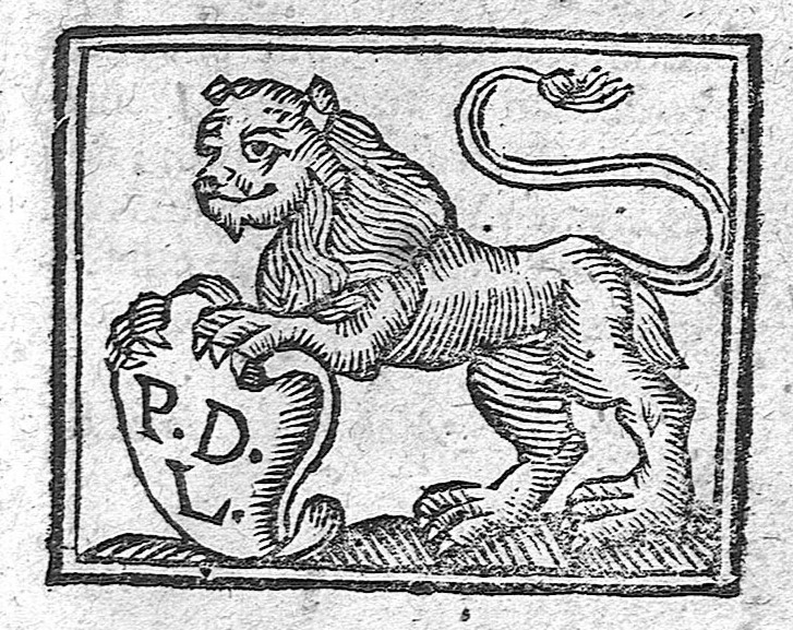 Marca de impresor. León con escudo